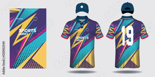 Sublimation soccer jersey mockup for Cricket, Football, Tennis, badminton, racing, gaming, Vector uniform