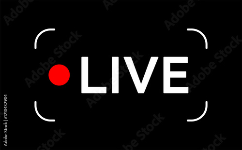 Live icon streaming button, Online stream, Vector illustration