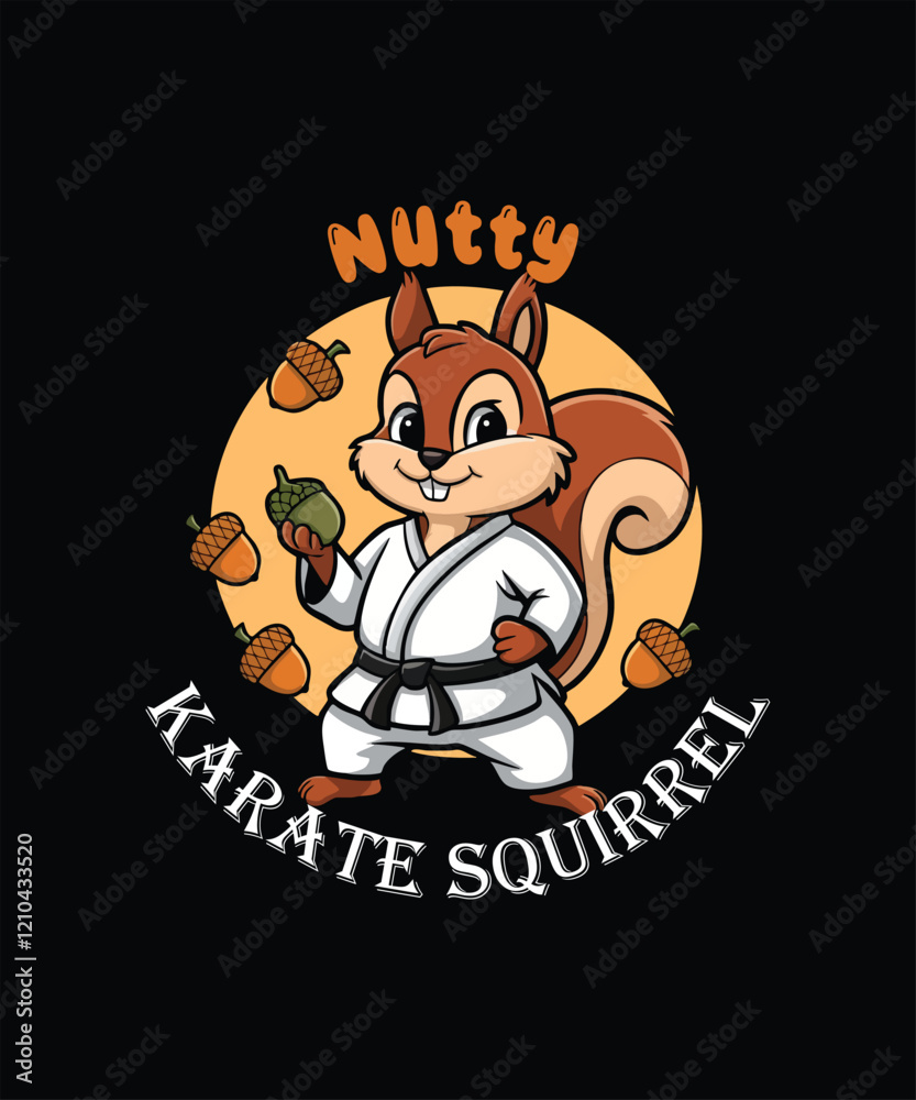 Nutty Karate Squirrel t-shirt design Nutty Karate Squirrel t-shirt design
