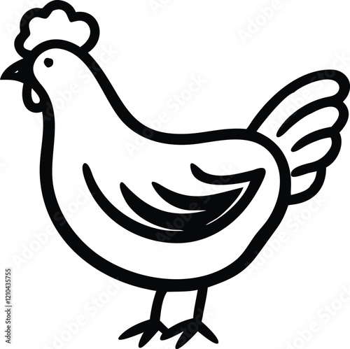 Chicken icon line art
