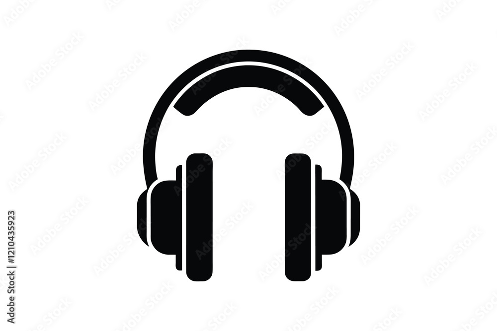 Headphones icon isolated on white background, audio device Headphones icon isolated on white background, audio device