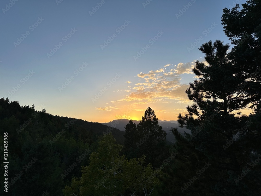 Colorado Sunset over the Mountain Foothills Colorado Sunset over the Mountain Foothills