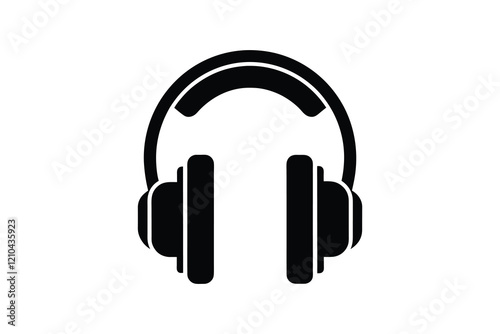 Headphones icon isolated on white background, audio device  