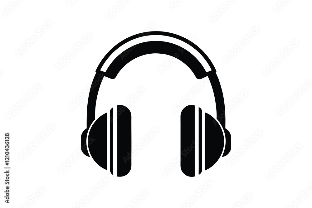Headphones icon isolated on white background, audio device Headphones icon isolated on white background, audio device