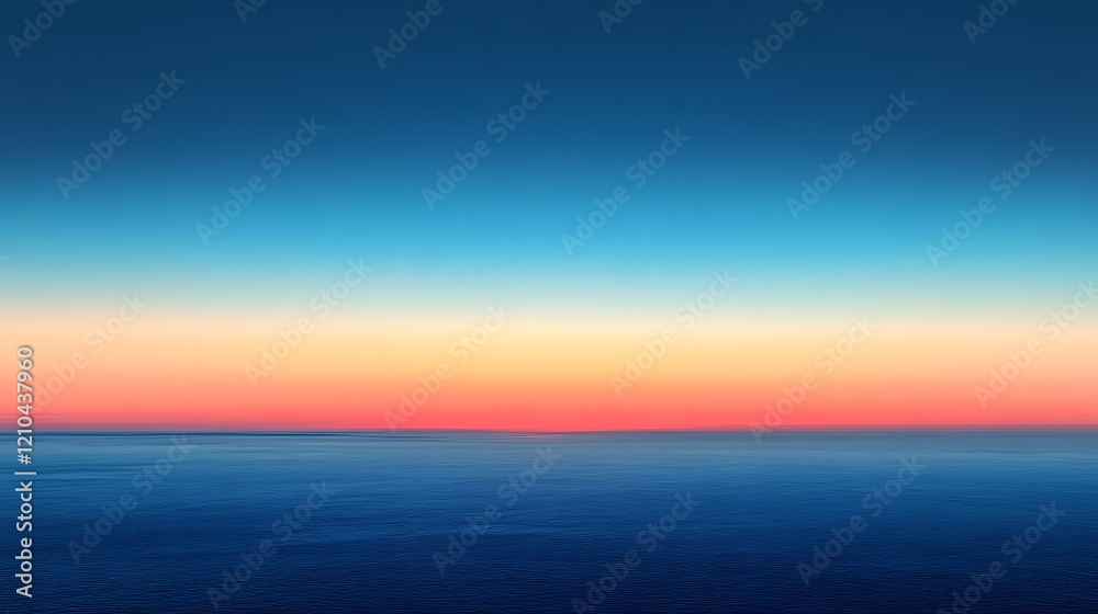 Obraz premium Serene Ocean Sunset Sky Gradient Colorscape