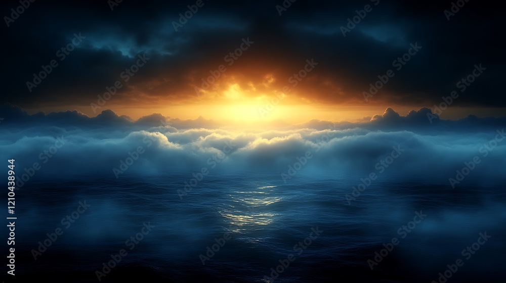 Fototapeta premium Dramatic Sunset Over Ocean Cloudscape