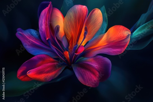 Sharp contrasts of vivid colors against dark backgrounds symbolizing surprise