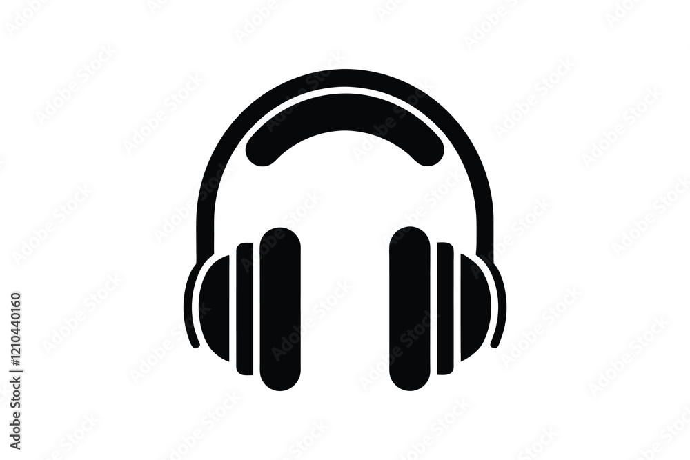 Headphones icon isolated on white background, audio device Headphones icon isolated on white background, audio device