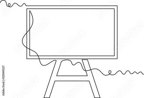 one line art blackboard or whiteboard vector illustration. line art, one continuous line, simple, hand drawn and sketch style. for icons, symbols, signs or logos. PNG