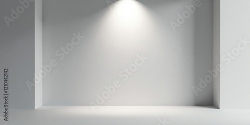 Wallpaper Mural A Minimalist Studio Scene with a Single Light Source Illuminating an Empty White Room, Perfect for Product Placement or Background Use Torontodigital.ca