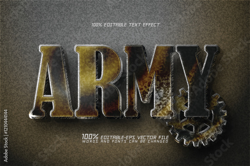 army rustic editable text effect

