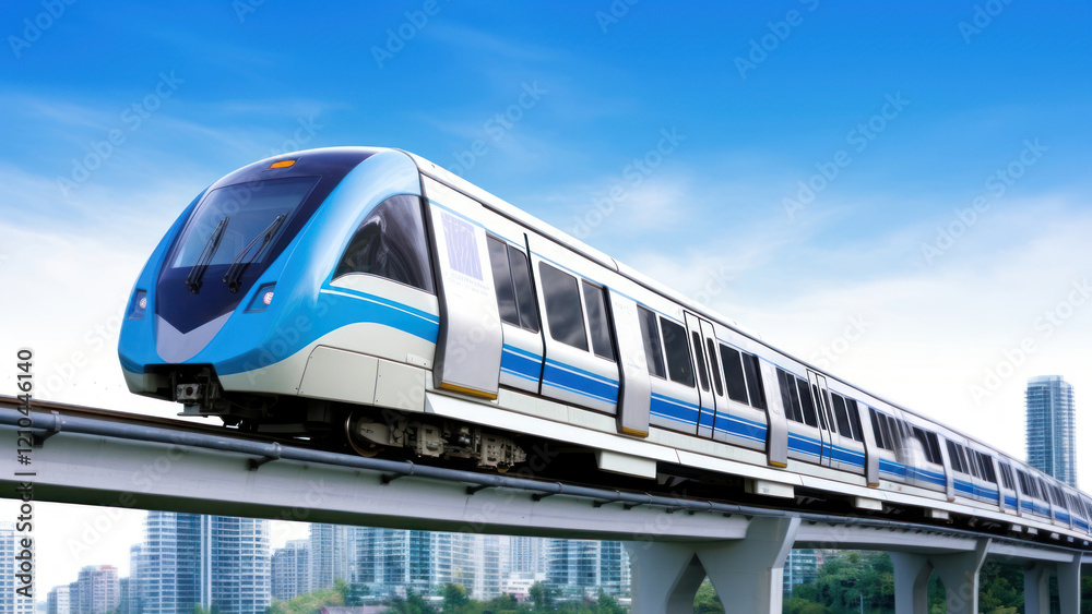 Naklejka premium SkyTrain monorail vehicle railway
