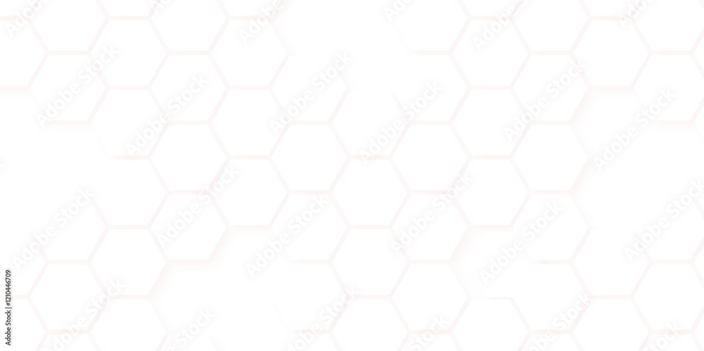 Fototapeta premium Abstract seamless honeycomb hexagon background. Geometric texture white gray pattern design. 