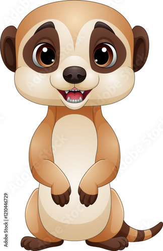Illustration of cartoon cute meerkat