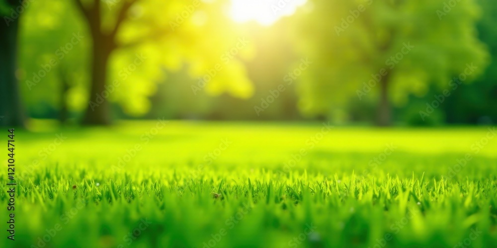 Vibrant Green Grass in a Sunlit Park, a Serene and Tranquil Setting Ideal for Relaxation and Peaceful Contemplation Vibrant Green Grass in a Sunlit Park, a Serene and Tranquil Setting Ideal for Relaxation and Peaceful Contemplation