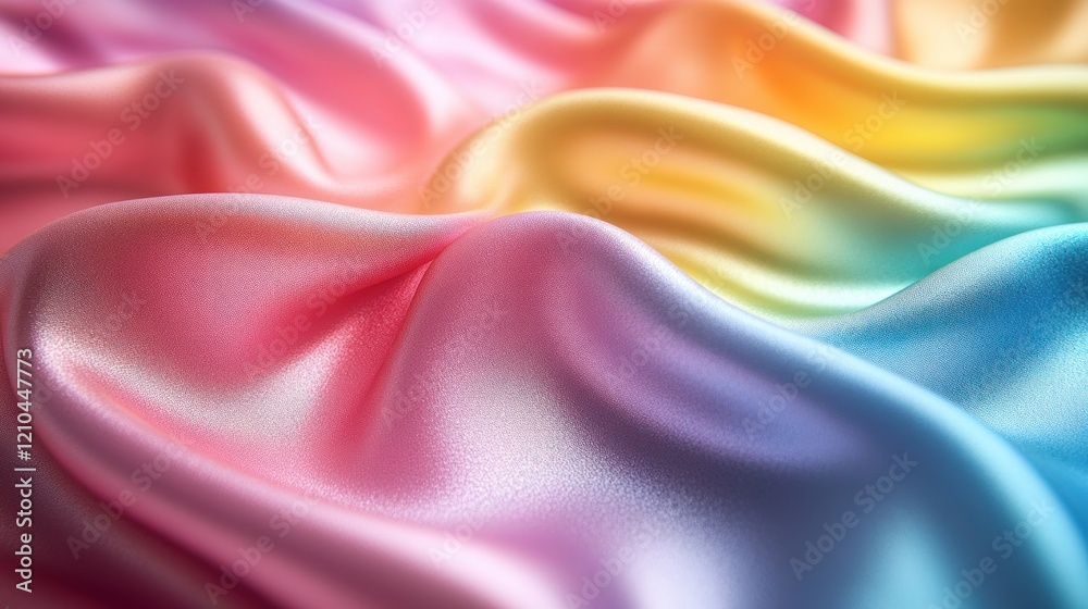 Fototapeta premium Rainbow silk fabric texture background