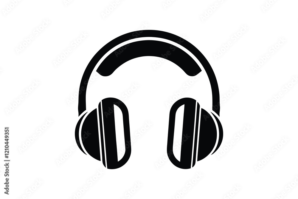 Headphones icon isolated on white background, audio device Headphones icon isolated on white background, audio device