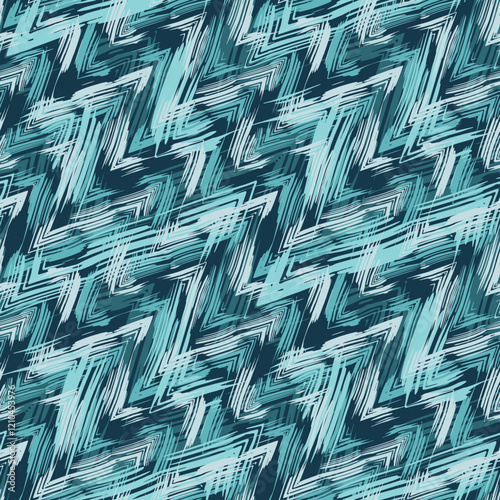 Multicolor Zigzag Brushed Textured Pattern