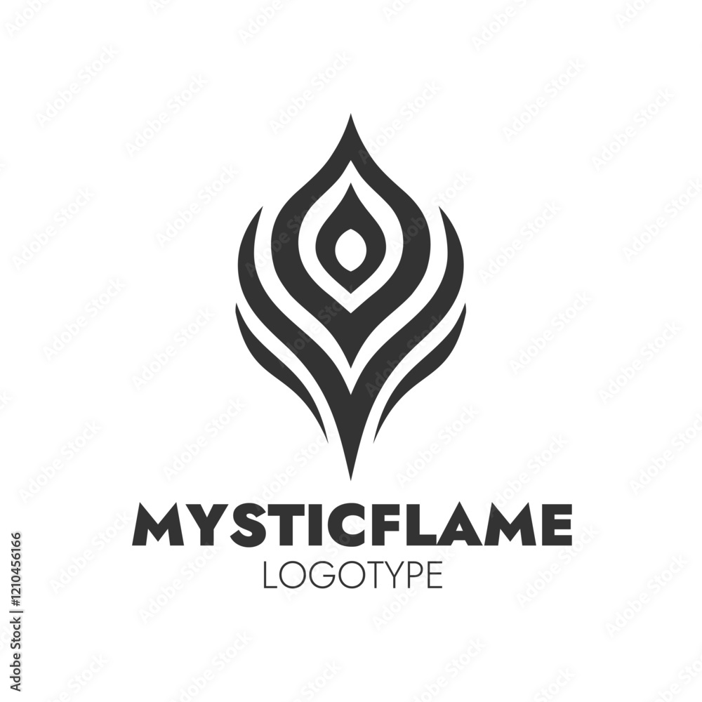 MysticFlame logo with abstract flame design, modern and creative branding icon, elegant and minimalist vector illustration MysticFlame logo with abstract flame design, modern and creative branding icon, elegant and minimalist vector illustration