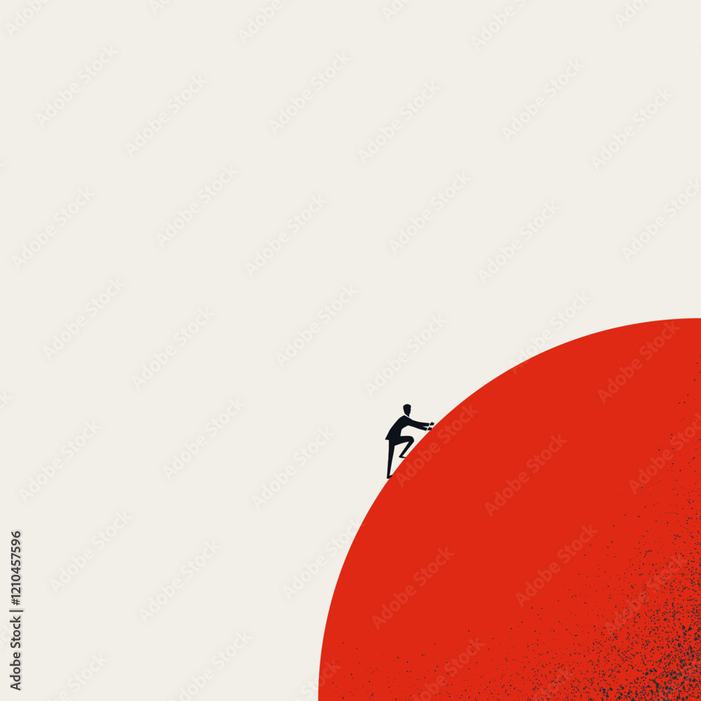 Business aspiration and career progress. Symbol of rise, success, growth. Minimal design eps10 illustration.