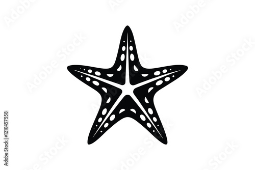 Starfish silhouette icon. Marine animal vector illustration  