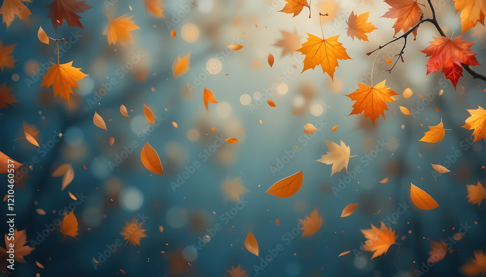 Abstract leaves falling minimalist fall theme background, creative style, Abstract leaves falling minimalist fall theme background, creative style,