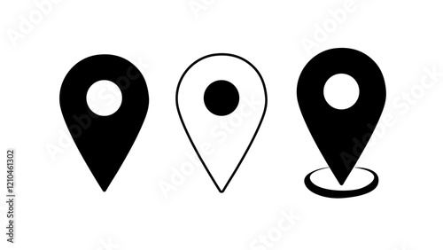 Pin pointer location icon set