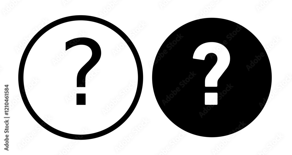 Question mark icons in black and blue set Question mark icons in black and blue set