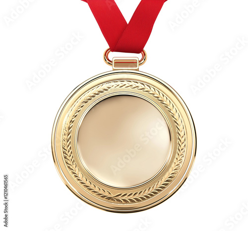 gold medal with ribbon