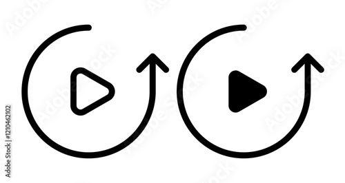 Plug and play Icons vectors. black solid and liner versions
