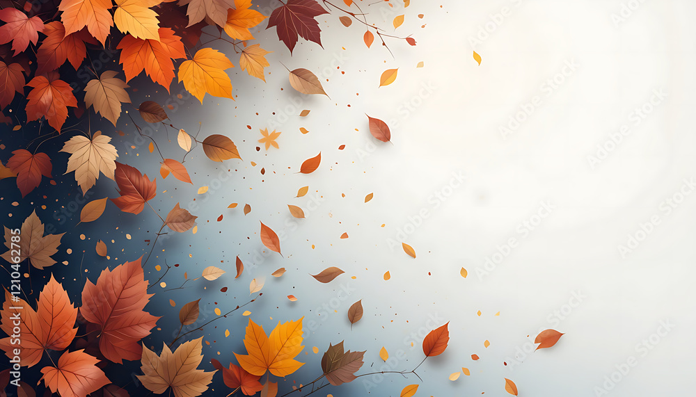 Abstract leaves falling minimalist fall theme background, creative style, Abstract leaves falling minimalist fall theme background, creative style,