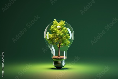 Light bulb with tree lightbulb green innovation