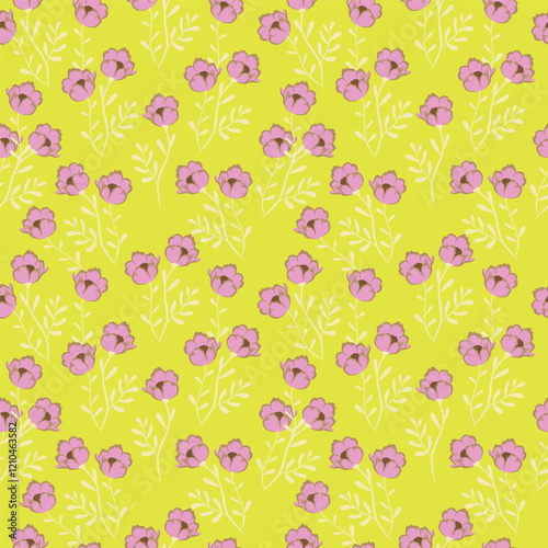 Wallpaper Mural Seamless pattern with floral background Torontodigital.ca