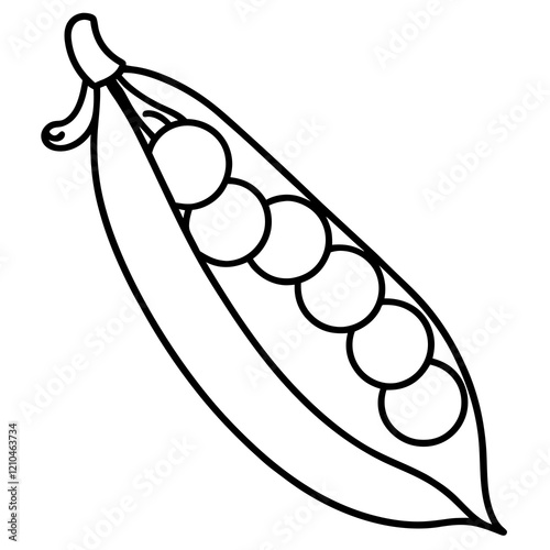 Elegant Peas Design in Minimalist Vector Art