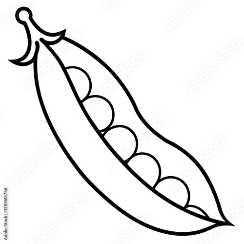 Elegant Peas Design in Minimalist Vector Art