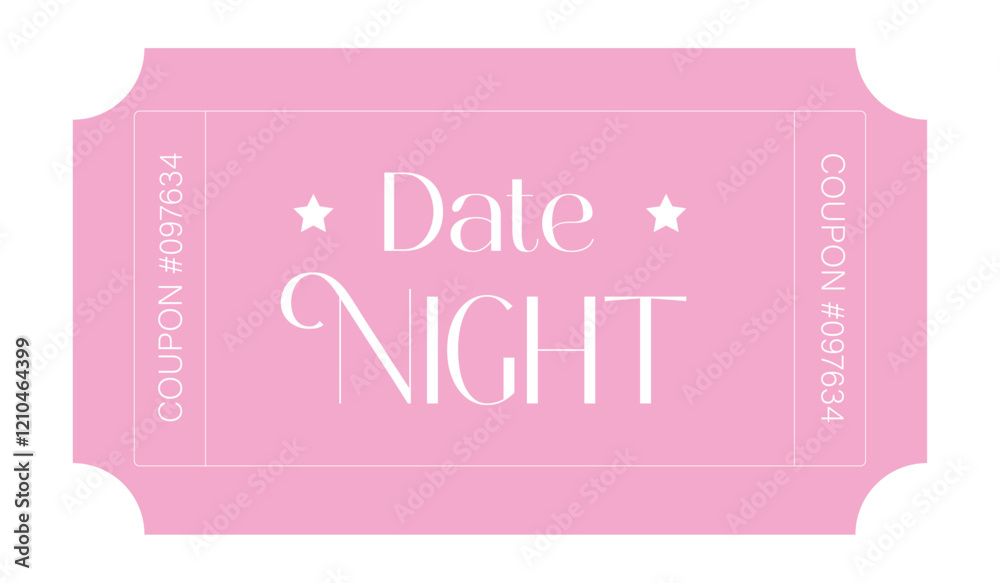 Pink Ticket design, Ticket design template., Admit one ticket, illustration of a ticket, Ticket data night Pink Ticket design, Ticket design template., Admit one ticket, illustration of a ticket, Ticket data night