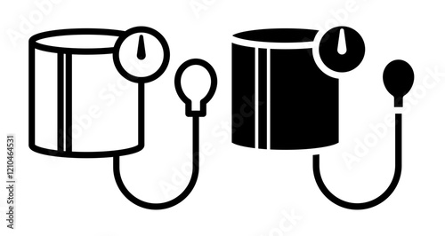 Blood pressure Icons vectors. black solid and liner versions