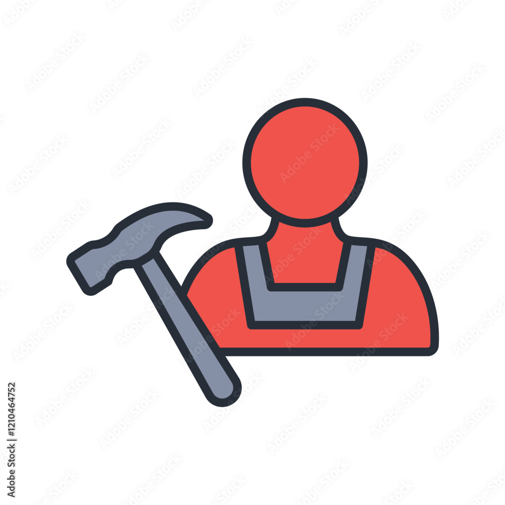 Craftsman icon. vector.Editable stroke.linear style sign for use web design,logo.Symbol illustration. Craftsman icon. vector.Editable stroke.linear style sign for use web design,logo.Symbol illustration.