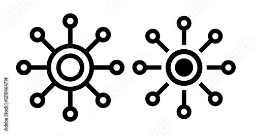 Business modeling icons set in black filled and stroke line style