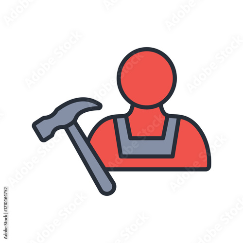 Craftsman icon. vector.Editable stroke.linear style sign for use web design,logo.Symbol illustration.