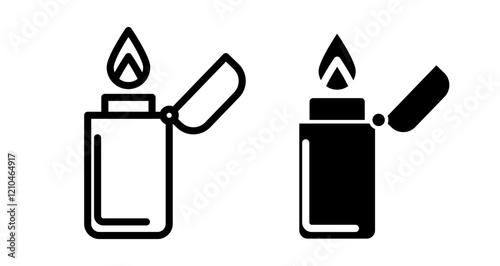 Lighter Icons vectors. black solid and liner versions