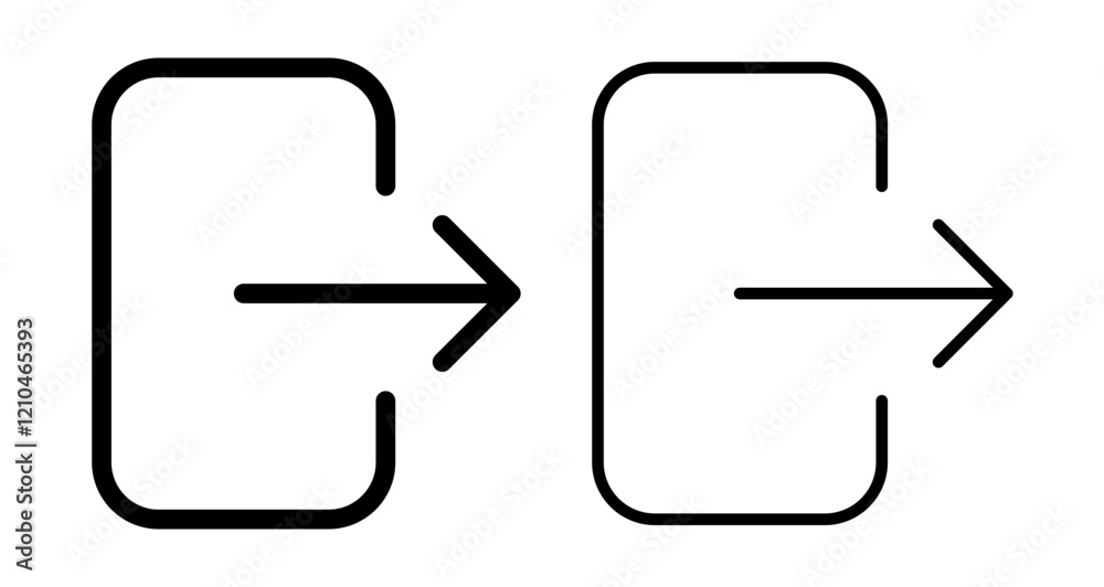 Logout icons in black and blue set Logout icons in black and blue set