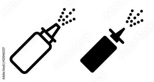 Nasal spray Icons vectors. black solid and liner versions