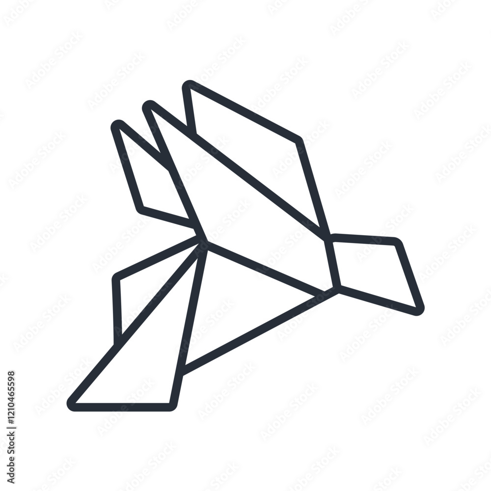 origami icon. vector.Editable stroke.linear style sign for use web design,logo.Symbol illustration. origami icon. vector.Editable stroke.linear style sign for use web design,logo.Symbol illustration.