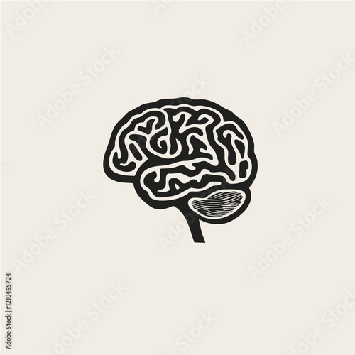 Abstract Brain Anatomy Illustration Vector Graphic. Vector Image