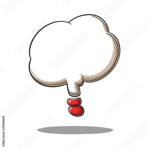 Abstract Speech Bubble with Red Element. Vector Image