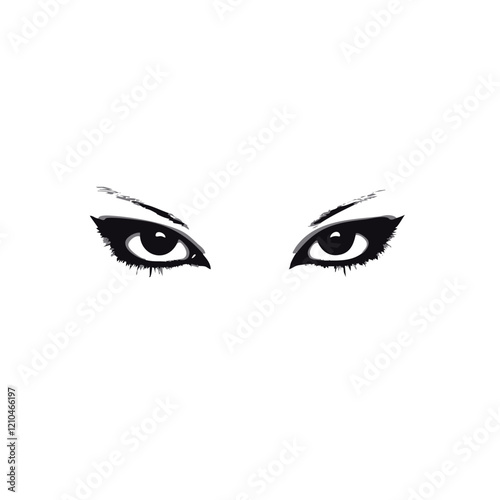 Abstract stylized female eyes vector graphic. Vector Image