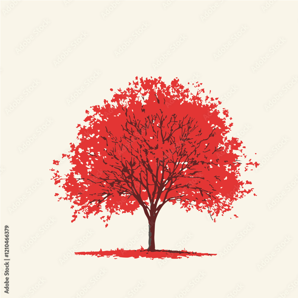 Obraz premium Autumn Tree Illustration Vector Graphic. Vector Image