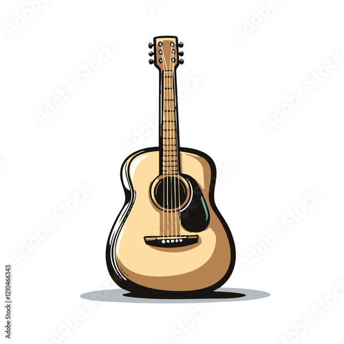 Acoustic Guitar Illustration Vector Graphic. Vector Image