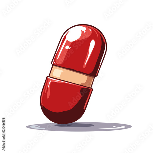 Capsule Medication Illustration. Vector Image
